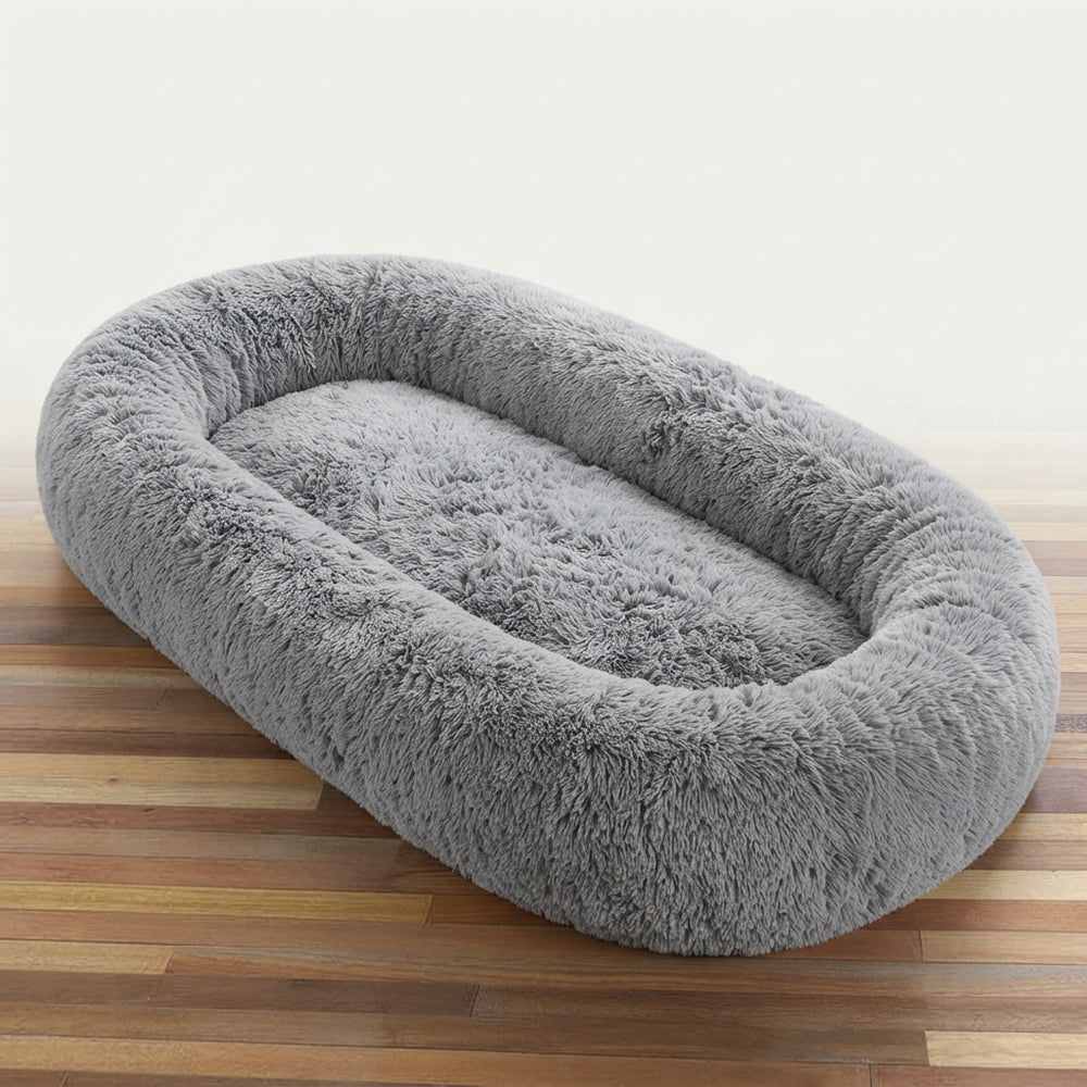 Human Dog Bed, Large Size Fits You And Pets, Washable Faux Fur Dog Bed